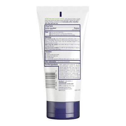 Biore Pore Unclogging Scrub with Salicylic Acid, Oil Free, 5 Oz | Removes Excess Dirt & Oils, Deep Exfoliation, Clears Congestion, Smooth Texture, Fresh Clean Finish