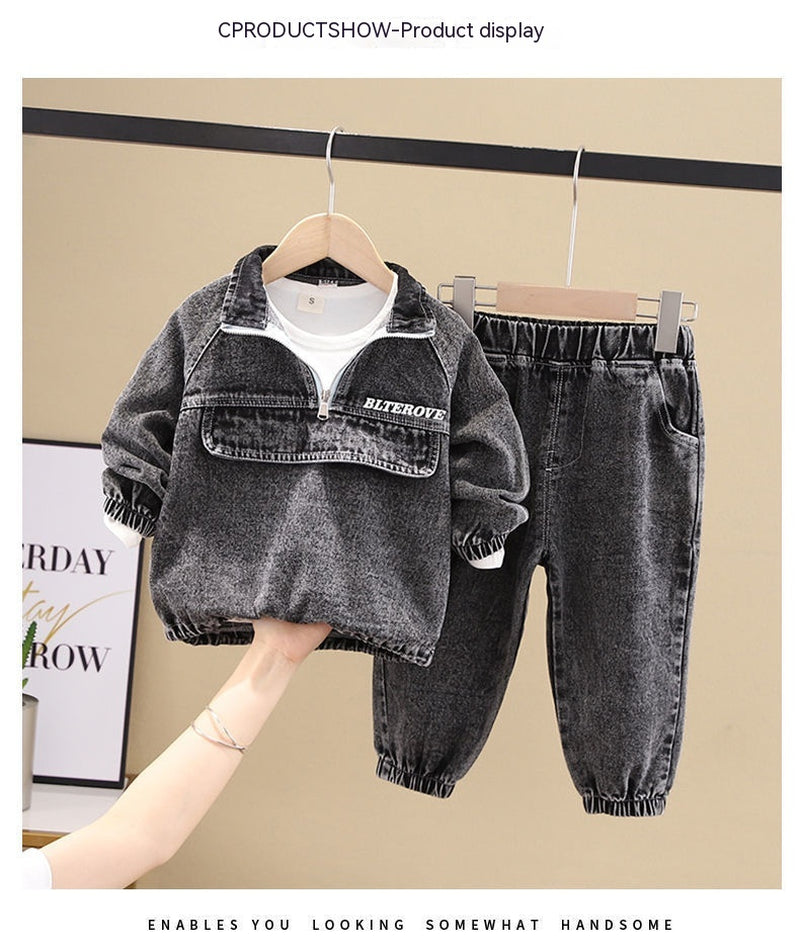 Boys Spring Clothing New Clothes Fashionable Handsome Children'S Clothing