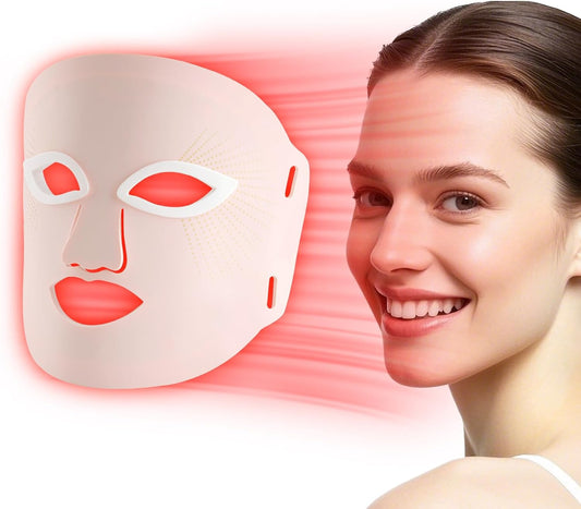 Red Light Therapy Mask, Red Light Therapy for Face, 7 Colors LED Facial Mask for Wrinkle Remove & anti Aging, Skin Care Home Travel Use,Pink (Upgraded Version) | LED Facial Mask for Wrinkle Remove & anti Aging, Skin Care Home Travel Use (Upgraded Version)